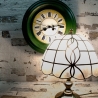 Wanduhr grün, Historismus - Ende des 19. Jahrhunderts - restauriert und mit Funkuhrwerk ausgestattet, Alter : 130 - 150 Jahre, Zertifikat