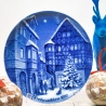 Weihnachtsteller - 1970: Bernkastel - von Berlin Design - blaues Porzellan - begrenzte Auflage - Made in West Germany - TOP Zustand (8C3)