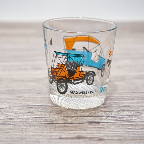 Außergewöhnliche Sammel-Gläser - Motiv: diverse Oldtimer - Farbiger Aufdruck - 2er-Set -  9C2