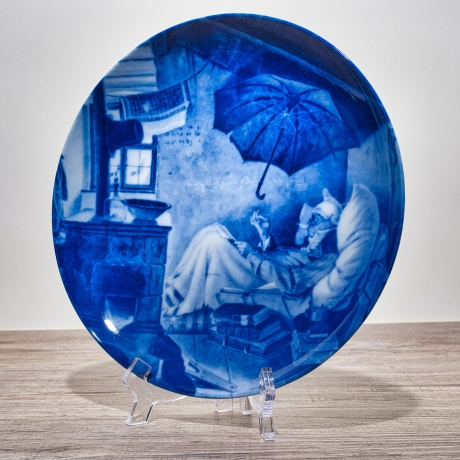 Sammelteller: Der arme Poet / Carl Spitzweg - Berlin Design - blaues Porzellan  - Nummer 7 von 5000 - mit Karton - TOP Zustand - 8D2