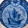 Sammelteller Schiff - Santa Maria 25/1250 - Berlin Design Nautica - blaues Porzellan - begrenzte Auflage - Made in West Germany (9E2) TOP