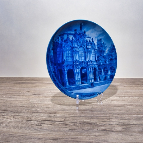 Sammelteller, Städteteller: Dresden - Berlin Design - blaues Porzellan  - Made in Germany - mit Karton - 8C1 - TOP Zustand
