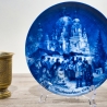 Weihnachtsteller - 1978: Weihnachtsmarkt am Berliner Dom - Berlin Design - blaues Porzellan - begrenzte Auflage - Made in West Germany (8C3)