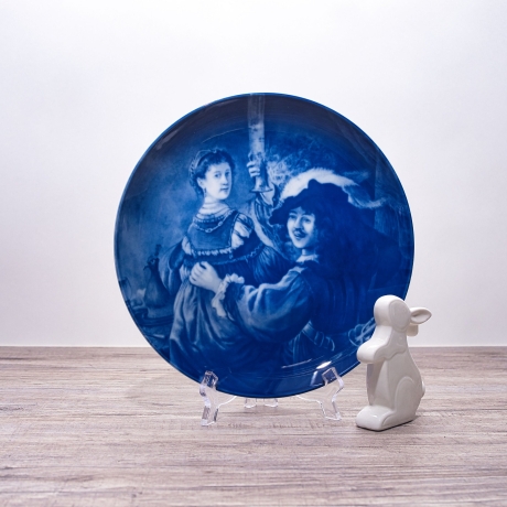 Sammelteller Berlin Design - Serie: Rembrandt - R und Saskia   - blaues Porzellan  - Auflage 5.000 - Made in Germany - 9E2 - TOP Zustand