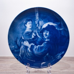 Sammelteller Berlin Design - Serie: Rembrandt - R und Saskia   - blaues Porzellan  - Auflage 5.000 - Made in Germany - 9E2 - TOP Zustand