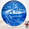 Sammelteller Berlin Design - Serie: neu Hamburg - Köhlbrand Brücke - blaues Porzellan  - Auflage 3000 Made in Germany - 9D1 - TOP Zustand