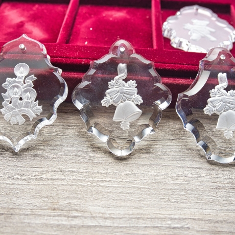 Weihnachtlicher Glasschmuck Zauberhafter Weihnachtsschatz - 12-teiliges Weihnachts-Anhänger Set in edlem Samtkasten - Glasdeko - 8B1