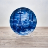 Weihnachtsteller - 1977: Weihnachtsabend in Hamburg - Berlin Design - blaues Porzellan - begrenzte Auflage - Made in West Germany (8C3)
