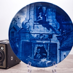 Sammelteller Berlin Design - Serie: Carl Spitzweg - Liebesbrief  - blaues Porzellan  - Auflage 5.000 - Made in Germany - 9E2 - TOP Zustand