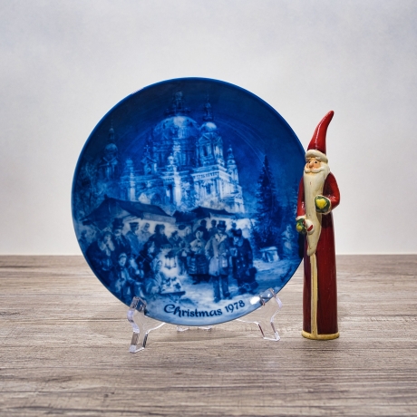 Christmas - 1978: Weihnachtsmarkt am Berliner Dom - Berlin Design - blaues Porzellan - begrenzte Auflage - Made in West Germany (8F1)