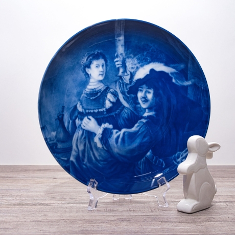 Sammelteller Berlin Design - Serie: Rembrandt - R und Saskia   - blaues Porzellan  - Auflage 5.000 - Made in Germany - 9E2 - TOP Zustand