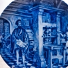 Sammelteller Berlin Design - Serie: Historica - Johann Gutenberg in Mainz um 1455 - blaues Porzellan  - Made in Germany - 9D1 - TOP Zustand