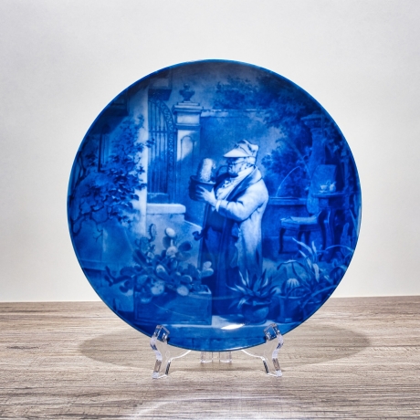 Sammelteller: Der Kaktusliebhaber / Carl Spitzweg - Berlin Design - blaues Porzellan  - Nummer 70 von 5000 - mit Karton - TOP Zustand - 8D2