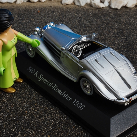 Automodell Mercedes Benz 540K - 1936, unbekannter Hersteller, Maßstab  1/50 in TOP Zustand mit Acrylglashaube (leichte Kratzer der Haube)