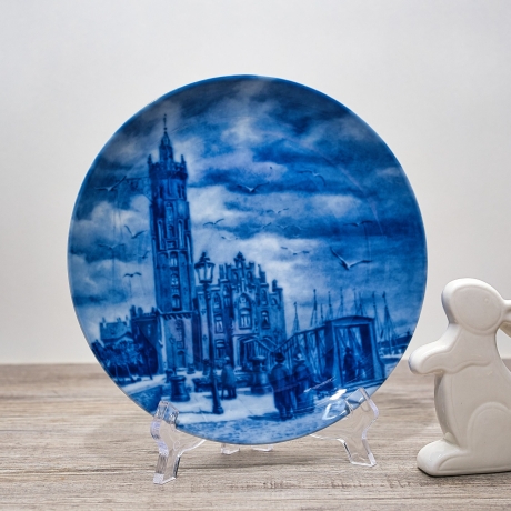 Sammelteller Berlin Design - Serie: Alt Bremerhaven - Die Schleuse zum Hafen 1854 - blaues Porzellan  - Made in Germany - 9D1 - TOP Zustand