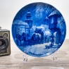 Weihnachtsteller - 1975: Weihnachten in Dortmund - von Berlin Design - blaues Porzellan - begrenzte Auflage - Made in West Germany (8C3)