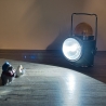 Handlampe: British Empire - Dualbetrieb - gelbe Signalleuchte und Scheinwerfer - getrennt schaltbar, Akkubetrieb und LED Aufrüstung  - 9B3