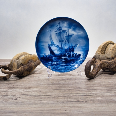 Sammelteller Father's day: 1973 - Columbus - Berlin Design - blaues Porzellan - Made in West Germany - 19,5 cm - 9E1 - TOP Zustand