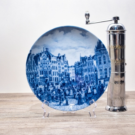 Sammelteller Berlin Design - Serie: Alt Bremen - Marktplatz 1847  - blaues Porzellan  - Auflage 3.000 - Made in Germany - 9D1 - TOP Zustand