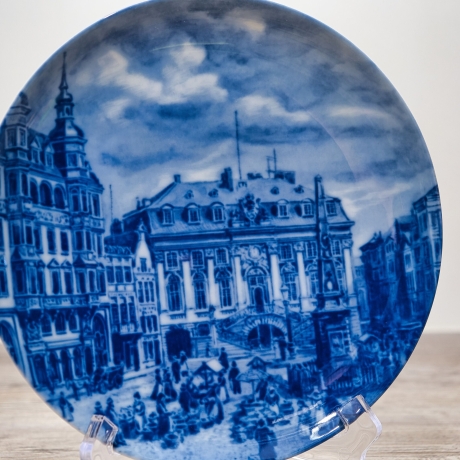 Sammelteller Berlin Design - Städteteller Bonn - Marktplatz im Rathaus - blaues Porzellan - Made in Germany - 9D2 - TOP Zustand