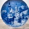 Weihnachtsteller - 1984: Weihnachtsabend in Ramsau - von Berlin Design - blaues Porzellan - begrenzte Auflage - Made in West Germany - (8C3)