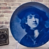 Sammelteller Berlin Design - Serie: Rembrandt - Selbstbildnis   - blaues Porzellan  - Auflage 5.000 - Made in Germany - 9E1 - TOP Zustand