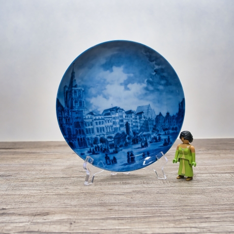 Sammelteller Berlin Design - Städteteller Alt Köln - Altermarkt um 1840 - blaues Porzellan - Made in Germany - 9D2 - TOP Zustand