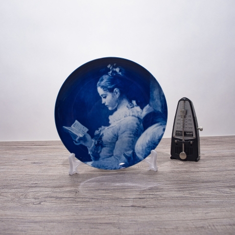 Sammelteller Berlin Design - Serie: Fragonard - Mädchen beim Lesen  - blaues Porzellan - Auflage 5.000 - Made in Germany - 9E1 - TOP Zustand