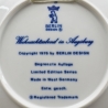 Weihnachtsteller - 1976: Weihnachtsabend in Augsburg - von Berlin Design - blaues Porzellan - begrenzte Auflage - Made in West Germany -(8F)
