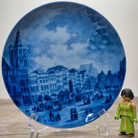 Sammelteller Berlin Design - Städteteller Alt Köln - Altermarkt um 1840 - blaues Porzellan - Made in Germany - 9D2 - TOP Zustand