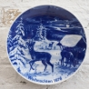 Weihnachtsteller 1976  - Lichte Porzellan, blaues Porzellan, Echt Kobalt,  DDR  - Made in GDR, Porzellan 1A, Aufhängung speziell (8F)