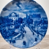 Sammelteller Berlin Design - Serie: Alt Bremerhaven - Erste Geestebrücke um 1857 - blaues Porzellan  - Made in Germany - 9D1 - TOP Zustand