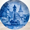 Sammelteller Berlin Design - Städteteller Gengenbach, Stadt der Türme im Kinzigtal - blaues Porzellan - Made in Germany - 9D2 - TOP Zustand