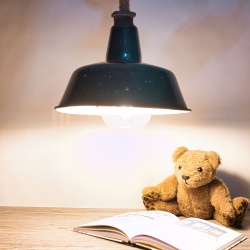 Deckenlampe K.W.E. Modell A23 Vintage Fabriklampe mit Juteseil-Aufhängung ausgestattet - E27 Fassung - MADE IN GERMANY - LA123, Upcycling