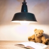 Deckenlampe K.W.E. Modell A23 Vintage Fabriklampe mit Juteseil-Aufhängung ausgestattet - E27 Fassung - MADE IN GERMANY - LA123, Upcycling