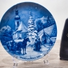Weihnachtsteller - 1984: Weihnachtsabend in Ramsau - von Berlin Design - blaues Porzellan - begrenzte Auflage - Made in West Germany - (8C3)