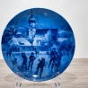 Weihnachtsteller - 1982: Weihnachtsabend in Wasserburg - Berlin Design - blaues Porzellan - begrenzte Auflage - Made in West Germany - (8C3)