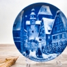 Weihnachtsteller - 1971: Rothenburg ob der Tauber - von Berlin Design - blaues Porzellan - begrenzte Auflage - Made in West Germany (8C3)