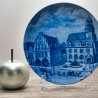 Sammelteller Berlin Design - Städteteller Dortmund - Markt mit Rathaus + Sparkasse - blaues Porzellan - Made in Germany - 9D2 - TOP Zustand