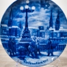 Weihnachtsteller - 1977: Weihnachtsabend in Hamburg - Berlin Design - blaues Porzellan - begrenzte Auflage - Made in West Germany (8C3)