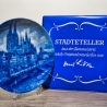 Sammelteller, Städteteller: Köln - Berlin Design - blaues Porzellan  - Made in Germany - mit Karton - 8C1 - TOP Zustand