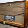 Röhrenradio Retromod: Philips Jupiter Stereo 404 mit modernem Karaoke Verstärker umgebaut inkl. moderner Monacor Speaker - Einzelstück
