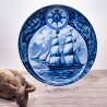 Sammelteller Schiff - Bark Concordia 6/1250 - Berlin Design Nautica - blaues Porzellan - begrenzte Auflage - Made in West Germany (9E2) TOP