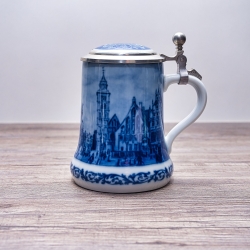 Sammelkrug Berlin Design - Serie: Alt Bremen - Der Marktplatz um 1859 - blaues Porzellan - Made in Germany - 9D3 - TOP Zustand