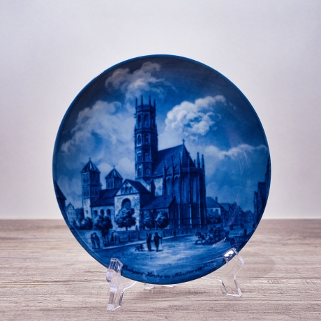 Sammelteller Berlin Design - Serie: Münsterland - Die Ludgerikirche zu Münster - blaues Porzellan  - Made in Germany - 9D1 - TOP Zustand