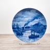 Sammelteller Berlin Design - Serie: Alt Bremerhaven - Die Strandhalle um 1928 - blaues Porzellan  - Made in Germany - 9D1 - TOP Zustand