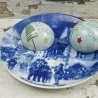 Weihnachtsteller - 1987: Weihnachtsabend in Goslar - von Berlin Design - blaues Porzellan - begrenzte Auflage - Made in West Germany - (8F)