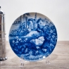 Sammelteller Muttertag: 1986 Hühnerfamilie - Berlin Design - blaues Porzellan  - Made in West Germany - 19,5 cm - 8B3 - TOP Zustand