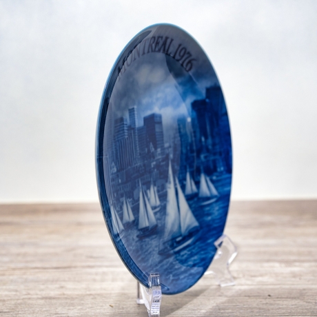 Sammelteller Berlin Design - Deutscher Olympia Teller Montreal 1976 - blaues Porzellan - Made in Germany - 9E1 - TOP Zustand