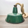 Deckenlampe K.W.E. Modell A23 Vintage Fabriklampe mit Juteseil-Aufhängung ausgestattet - E27 Fassung - MADE IN GERMANY - LA123, Upcycling